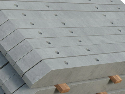 Concrete Construction Materials Collection 3D Model