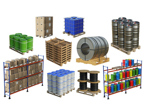 Collection Construction Materials 3D 모델
