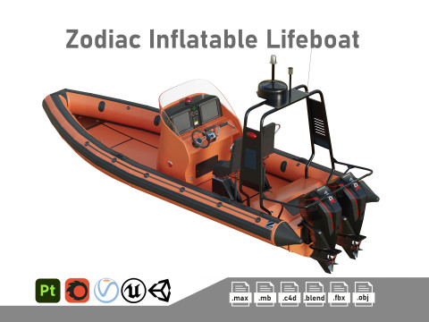 Zodiac Inflatable Lifeboat 3D 모델