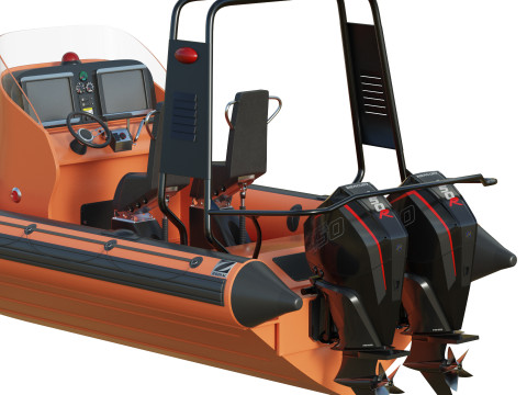 Zodiac Inflatable Lifeboat 3D Model