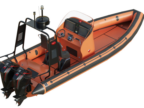 Zodiac Inflatable Lifeboat 3D Model