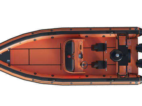 Zodiac Inflatable Lifeboat 3D Model