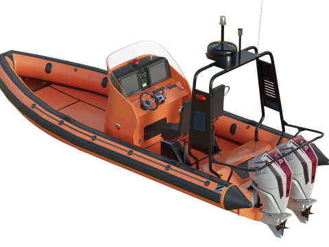 Zodiac Inflatable Lifeboat 3D Model