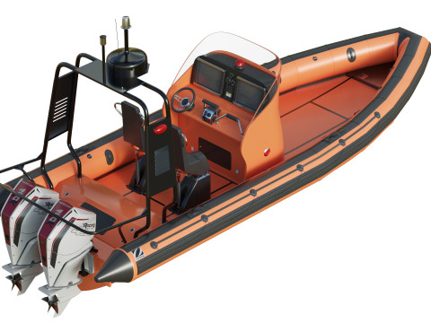 Zodiac Inflatable Lifeboat 3D Model