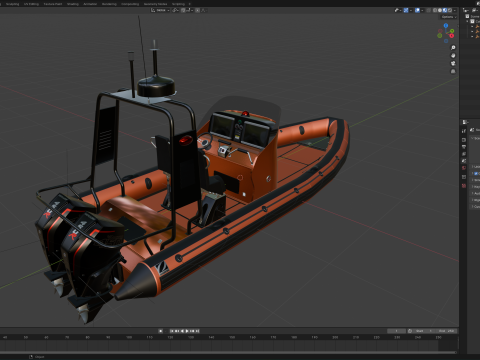 Zodiac Inflatable Lifeboat 3D Model