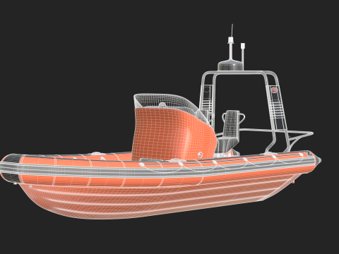 Zodiac Inflatable Lifeboat 3D Model