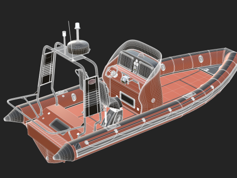 Zodiac Inflatable Lifeboat 3D Model