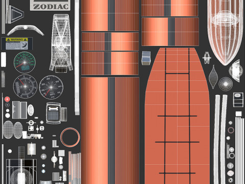 Zodiac Inflatable Lifeboat 3D Model