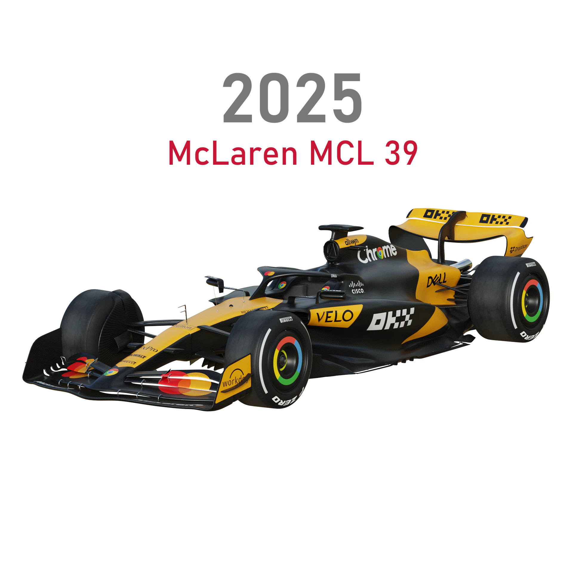 F1 McLaren MCL39 2025 3D Model .c4d .max .obj .3ds .fbx .stl .blend 