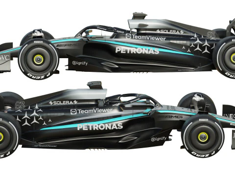 F1 Mercedes W16 2025 3D Model