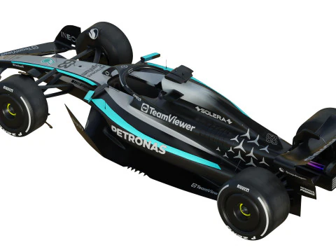F1 Mercedes W16 2025 3D Model