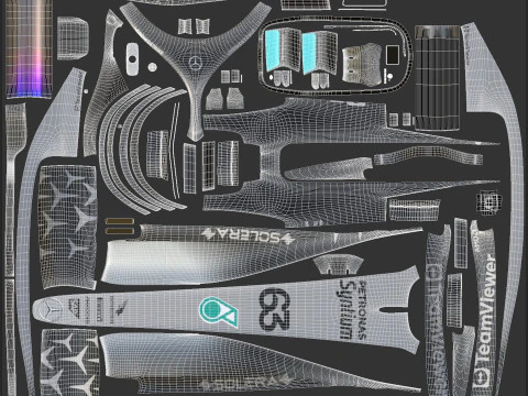 F1 Mercedes W16 2025 3D Model