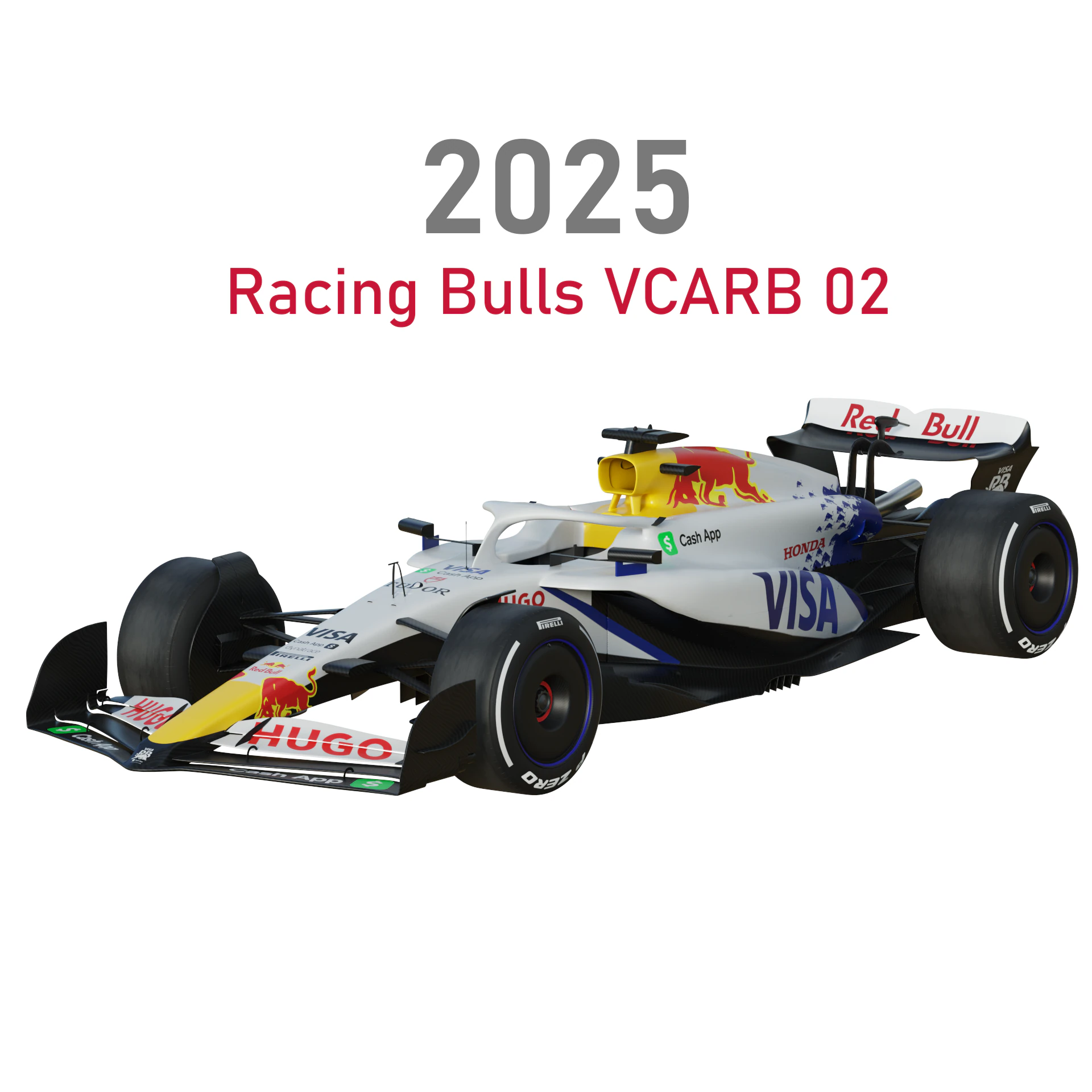 F1 Racing Bulls VCARB 2025 3D Model .c4d .max .obj .3ds .fbx .stl .blend