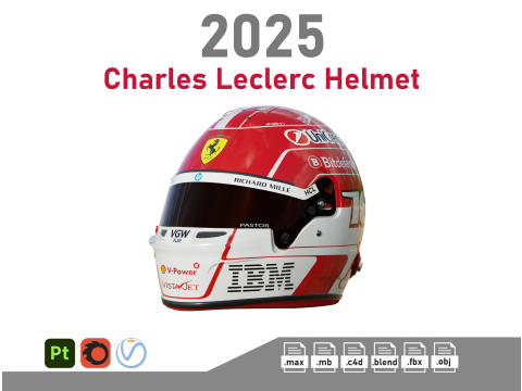 F1 Charles Leclerc Helmet 2025 3D 모델
