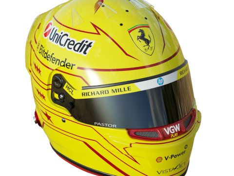 F1 Lewis Hamilton Helmet 2025 3D Model
