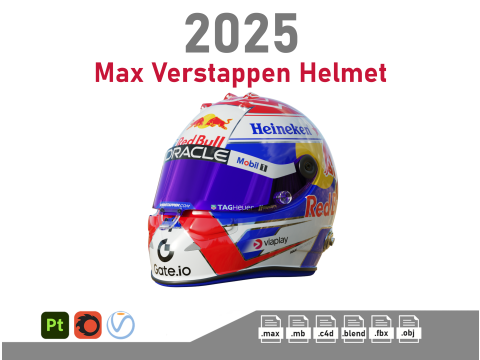 F1 Max Verstappen Helmet 2025 3D 모델