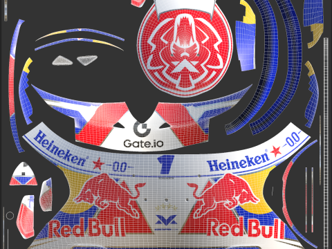 F1 Max Verstappen Helmet 2025 Modello 3D