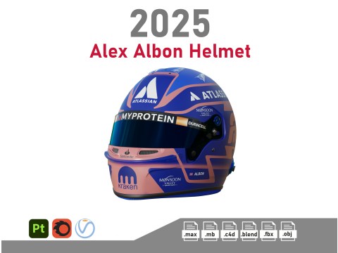 F1 Alex Albon Helmet 2025 3D 모델