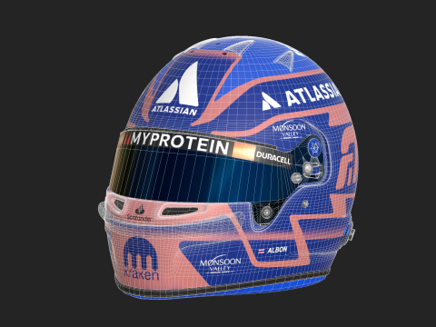 F1 Alex Albon Helmet 2025 3D Model