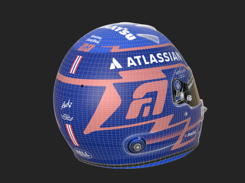 F1 Alex Albon Helmet 2025 3D Model