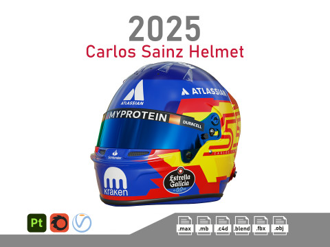 F1 Carlos Sainz Helmet 2025 3D 모델