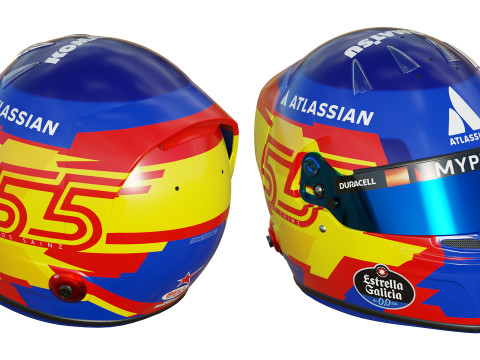 F1 Carlos Sainz Helmet 2025 Modello 3D