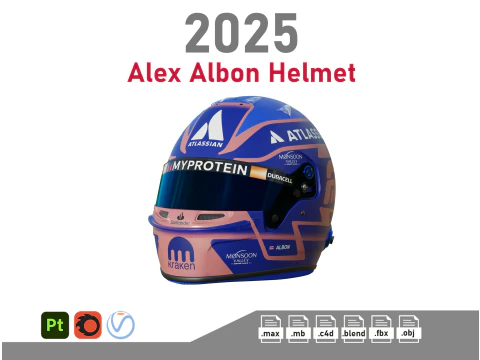 F1 Williams Team Helme 2025 3D Modell