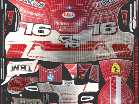 Caschi F1 Ferrari Team 2025 Modello 3D