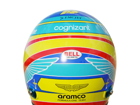 F1 Fernando Alonso Helmet 2025 3D Model