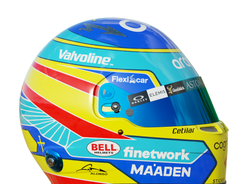 F1 Fernando Alonso Helmet 2025 Modello 3D