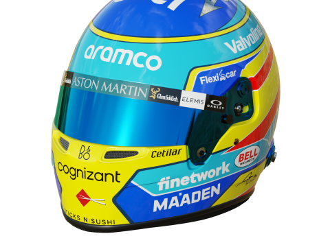 F1 Fernando Alonso Helmet 2025 Modello 3D