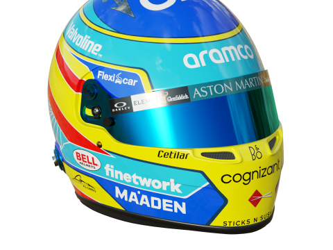 F1 Fernando Alonso Helmet 2025 Modello 3D