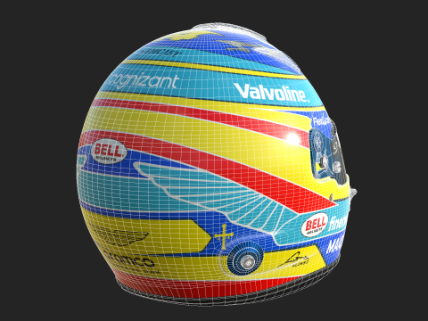 F1 Fernando Alonso Helmet 2025 Modello 3D