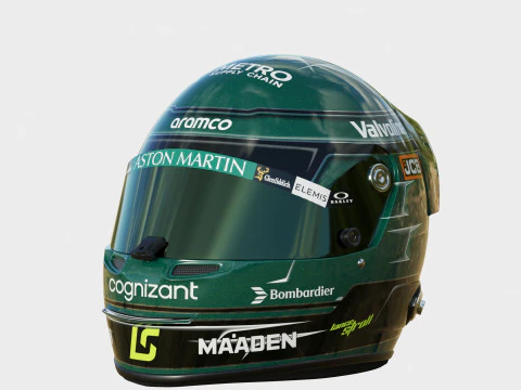 F1 Lance Stroll Helmet 2025 3D Model