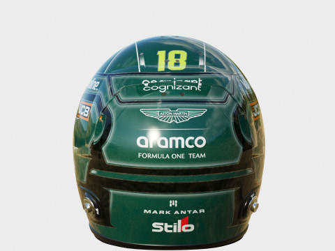 F1 Lance Stroll Helmet 2025 Modèle 3D