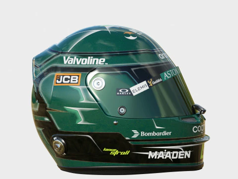 F1 Lance Stroll Helmet 2025 3D Model