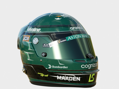 F1 Lance Stroll Helmet 2025 Modèle 3D