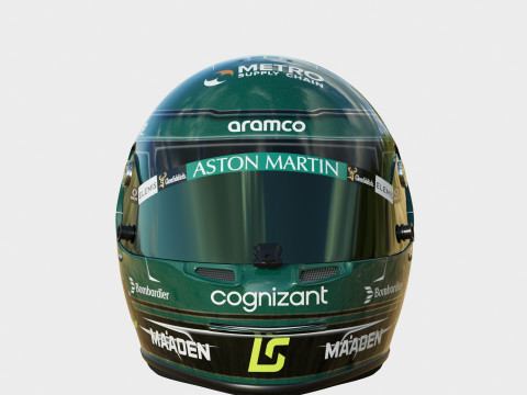 F1 Lance Stroll Helmet 2025 Modèle 3D