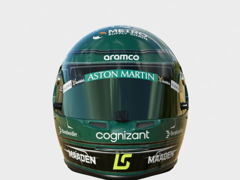 F1 Lance Stroll Helmet 2025 3D Model
