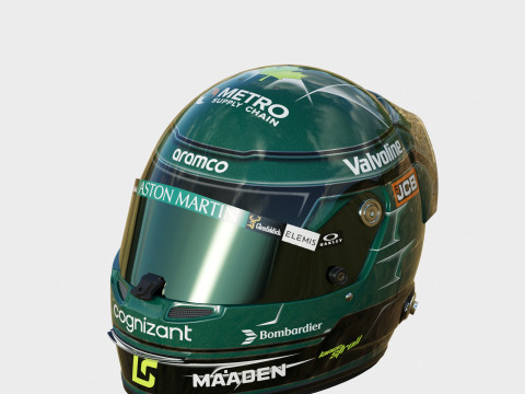 F1 Lance Stroll Helmet 2025 Modèle 3D