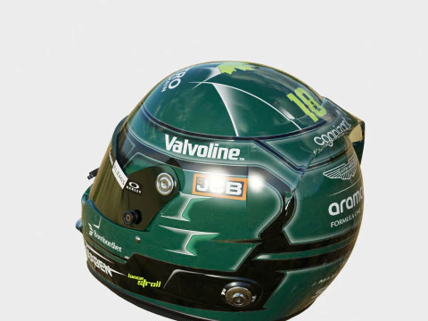 F1 Lance Stroll Helmet 2025 3D Model