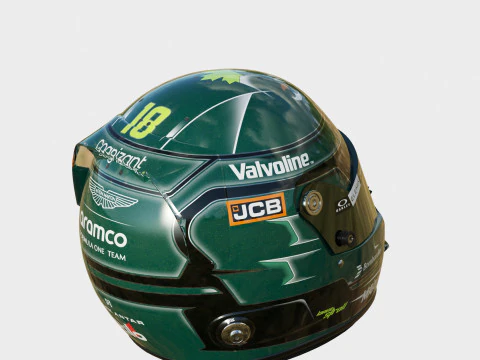 F1 Lance Stroll Helmet 2025 3D Model