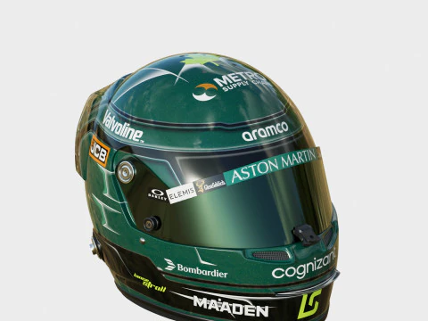 F1 Lance Stroll Helmet 2025 3D Model