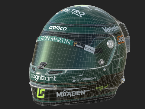 F1 Lance Stroll Helmet 2025 Modèle 3D