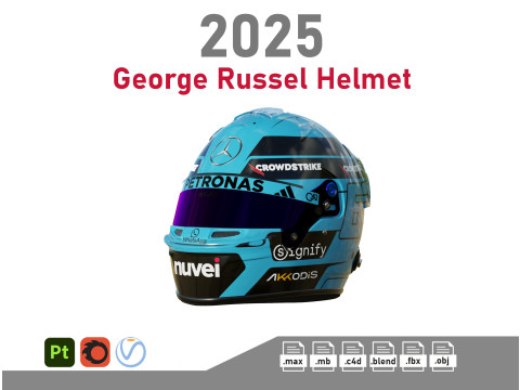 F1 George Russel Helmet 2025 3D 모델