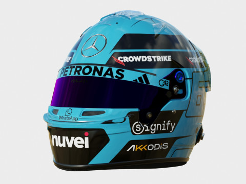 F1 George Russel Helmet 2025 Modelo 3D