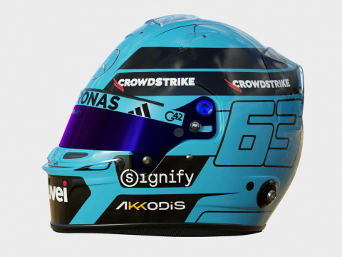 F1 George Russel Helmet 2025 Modelo 3D