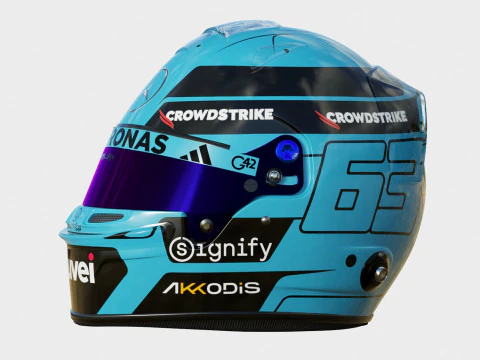 F1 ジョージ ラッセル ヘルメット 2025 3Dモデル