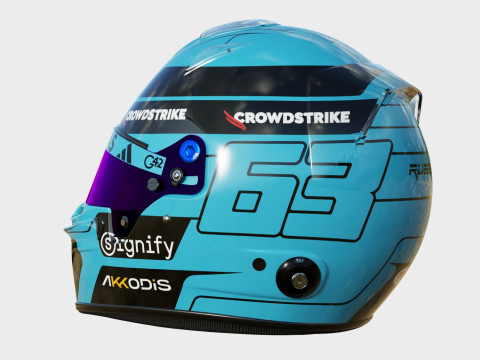 F1 George Russel Helmet 2025 Modelo 3D