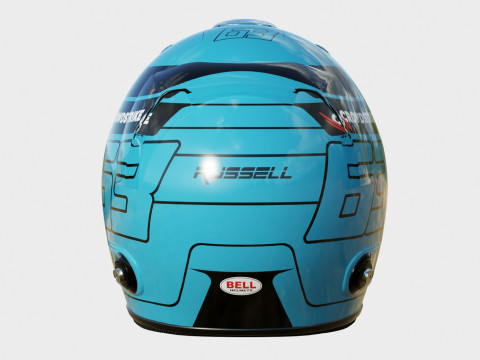 F1 George Russel Helmet 2025 Modelo 3D